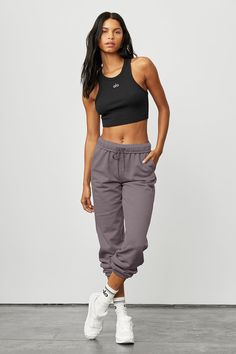 Meet your new go-to, the Aspire Tank. This wear-everyday style goes above and beyond. Designed on-body to fit every size perfectly, with a soft, cropped body and casual ribbing. We love it with high-waist capris & shorts. Super-versatile cropped fit On-trend rib Designed & uniquely fit to flatter every size Wear-tested by our in-house team for the perfect fit Aspire Tank Top in Black/White, Size: Small | Alo Yoga® Sporty Cropped Bottoms For Streetwear, Casual Cropped Activewear For Streetwear, Casual Ribbed Crop Top For Streetwear, Spring Casual Alo Yoga Activewear, Alo Yoga Fitted Casual Activewear, Sporty Seamless Bottoms For Everyday, Sporty Seamless Everyday Bottoms, Casual Ribbed Alo Yoga Tops, Athleisure Cropped Sports Bottoms