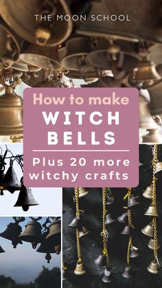 20 Witchy Winter Crafts to Make, Sell & Gift for a Magickal Yule! Witches Door Bells, How To Make Witches Bells Diy, Witch’s Knot Meaning, Diy Miniature Witch House, How To Make Witch Bells, Diy Witch Bells For Door, Diy Witchy Christmas Gifts, Crafts With Bells, Witch Bells Diy How To Make