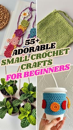 small crochet crafts for beginners are featured in the article, 5 + adorable small crochet crafts for beginners