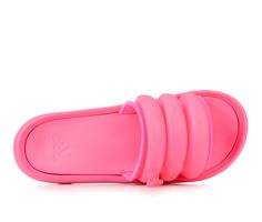 Comfy enough for an all-day lounge but stylish enough for hitting the town, these adidas Adilette ZPLAASH slides were made for good times. They feature an inflatable band with 3-Stripes that blow up and curve over the top of your feet. Fun! The cushioned footbed lets you slide right into relaxation and go where you want, loving every step. Inflatable stripes, Cushioned footbed, Slip-on entry, Comfort lining, EVA midsole | Women's Adidas Zplaash Sport Slides Sandals in Lucid Pink Size 9 Adidas Adilette, Slides Sandals, Over The Top, Slide Sandals, Adidas Women, Good Times, Relaxation, Slides, Lounge