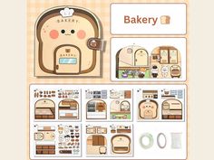 an image of a set of stickers with food in the shape of ovens