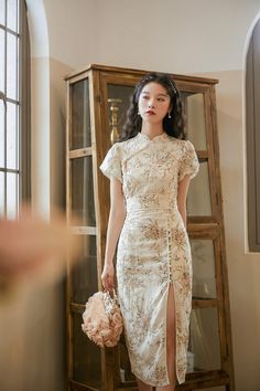 Tea Ceremony Dress, Modern Qipao, Chinese Wedding Dress, Chinese Vintage, Gaun Fashion, Qipao Cheongsam