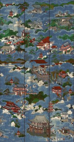 Floating World, Ancient Japan, World Wallpaper, Majestic Mountains, Mind The Gap, Mural Design, Wallpaper Direct, Art Japonais, Blue Clouds