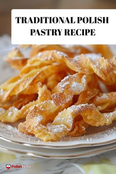 traditional polish pastry recipe on a plate with the title overlaying it's image