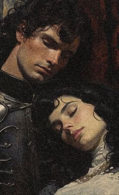 a man and woman laying next to each other