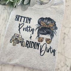 Cute Design ! Custom Made And Will Ship Within A Few Days! On Gildan Unisex Short Sleeve Check Out My Page For More Designs Side By Side Shirt Ideas, Trail Ride Shirt Ideas, Mud Riding Outfit, Cute Atv Riding Outfit, North Carolina Shirt, Cool Shirt Designs, Riding Shirts, Nurse Design, Black Short Sleeve Shirt