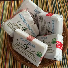 This baskets fits five bars of Earth's Crumbs Luxury Soaps easily. Win this basket! (soap not included) http://www.EarthsCrumbs.com