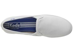 Keds Champion-Canvas Slip-On Women's Slip on Shoes White Canvas Casual White Slip-on Boat Shoes, White Slip-on Casual Boat Shoes, White Cushioned Slip-on Sneakers, Comfortable White Slip-on Sneakers With Cushioned Footbed, Keds Slip On, Keds Champion, Women's Slip On Shoes, Shoes White, White Canvas