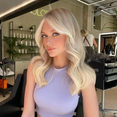 Blonde Airtouch Hair, Blonde Sombre, Balayage Straight Hair, Icy Blonde Hair