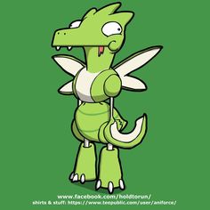 a green cartoon character with an angry look on it's face and arms, holding a