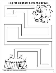 an elephant is in the circus maze to help kids learn how to read and draw