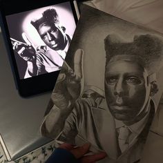 graphite drawing by @ruledbyinks @feliciathegoat #chromakopia #tylerthecreator Color Drawing Art, Cartoon Profile, Graphite Drawings, Black Love Art, Hand Art Drawing, Tyler The Creator, Cartoon Profile Pics, Hand Art, Profile Pics