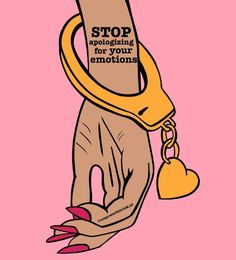 a drawing of a hand holding a banana with a tag on it that says stop anologing for your emotions