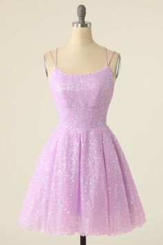 Simple Homecoming Dresses, Sequin Homecoming Dress, Graduation Dresses, Purple Home, Green Sequins, Lilac Dress, Linnet, Hoco Dresses, Homecoming Dress