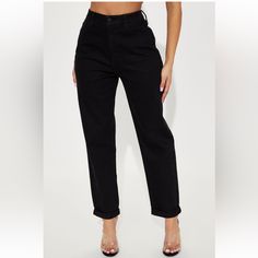 Fashion Nova Black Mom Jeans Run Small Thick Material Chic Black Cotton Jeans, Black Cotton Party Bottoms, Black Jeans For Night Out In Spring, Chic Black Summer Jeans, Casual Cotton Jeans For Party, Chic Black Jean Shorts, Super Ripped Jeans, Mom Jeans Black, Black Flare Jeans