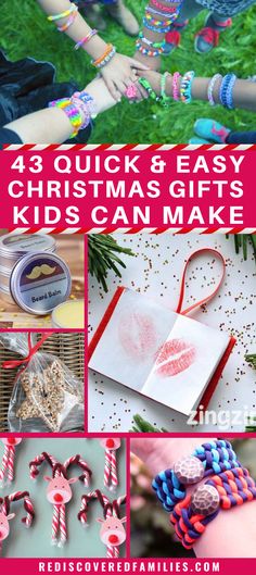 christmas gifts for kids to make with their hands and feet, including candy canes