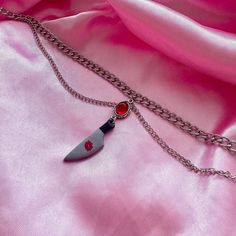 Inspired by Sabrina Carpenter's 'Taste' song/MV ♡ Handmade polymerclay knife, hand painted kiss print, medium chunky silver choker necklace style with small dangling chains, oval red resin pendant and a large lobster hook ♡ Size: Length of necklace 40cm (35cm tightest option, please msg me if you need a specific size and I can adjust this for you) ♡ Perfect to complete a spooky season outfit or just because you're fierce all year round  ♡ MORE STYLES AVAILABLE! Kiss Print, Silver Choker Necklace, Silver Choker, Choker Necklaces, Resin Pendant, You Are Perfect, Spooky Season, Silver Chain, Necklace Etsy