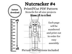 the nutcracker pattern is shown with measurements