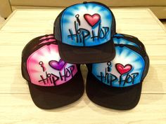 This listing is for 30 of our popular 2-color airbrush party favor hats. We'll airbrush the hats with your color choice  (an order can be split into two color schemes if preferred - such as 'guy' and 'girl' colors). Each hat is airbrushed with individual name, hashtag or word in black graffiti print. *Images demonstrate some of the colors we have to offer - however, we have just about every color available! Our hats are quality high crown snapback trucker caps that are one-size-fits-all, and wor Hip Hop Party Favors, 90s Hip Hop Party, Class Party Favors, Airbrush Ideas, Black Graffiti, Streetwear Hats, Roller Skating Party, Kylie Makeup, Party Favors For Adults