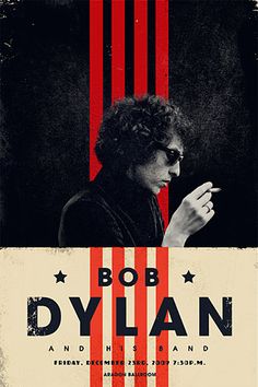 A collection of inspirational graphic design curated by Alex Girón [note date] Bob Dylan Poster, Flyer Dj, Event Posters, Band Rock