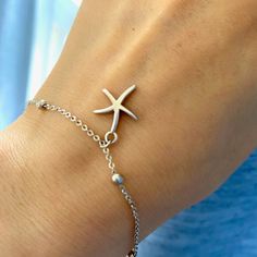 "Starfishes have said to have a connection to the stars, they radiate brilliance, love, and guidance. Perfect for a beach day, or to manifest some inspiration into your life. - Materials: 925 sterling silver - Chain length: 6.5\"/16.5cm with 1.5\"/4cm extension - Starfish height: 0.5\"/1.3cm ** About Ma Petite Mer Jewelry ** We are Ma Petite Mer, a new jewelry brand from Seattle. We make and sell jewelry with a clear vision: to create a trustworthy and inspiring place for you to find jewelry that lifts you up!  All our jewelry is packed in our Ma Petite Mer pouch and/or box, and wrapped in cute packaging. A perfect gift to your loved ones!  We only use Sterling Silver, 18K Gold Vermeil, and 18K Gold Plated Sterling Silver to create high-quality jewelry that will last for years.  We donate Starfish Anklets, Sell Jewelry, Paw Print Bracelet, Arrow Bracelet, Starfish Bracelet, Feather Bracelet, Silver Sea, Red String Bracelet, Infinity Jewelry