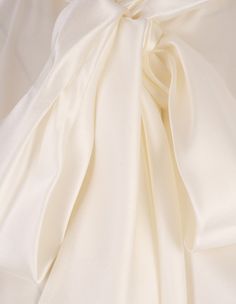 Composition: Silk/elastane Elegant Stretch Tops For Wedding, Elegant Stretch Silk Blouse, Elegant Cream Stretch Blouse, White Satin Shirt, Barbour Steve Mcqueen, Neck Bow, Zegna Shoes, Pleats Please Issey Miyake, Ermanno Scervino