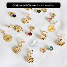 14K Solid Gold Charms - perfect for customizing bracelets or necklaces. A thoughtful gift option for creating meaningful jewelry pieces. 💝 Add Charms to your gold jewelries like necklaces, bracelets, anklets! 💎 🎁 SEND GIFTS TO YOUR LOVED ONES 💖 👑 MATERIAL * 14K Real Solid Gold. NOT Filled or Plated. They are ALL REAL 14K (585k) GOLD! * Yellow Gold  * Handmade Jewelry 🥇STAMPED FOR AUTHENTICITY * This gold jewelry is stamped to show it is 14 carat. 🔒 INSURANCE * Highest level of shipping in