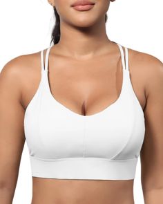 PRICES MAY VARY. 【Comfortable and Elasticity Fabric】80% Nylon, 20% Spandex.These sports bra made with lightweight, breathable and stretchy professional sports fabric. This sports bra with padding can effectively sweat-wicking when you exercise, keeping body cool & dry, giving you long-lasting comfy. 【Medium Support】The medium support is just right for workouts, striking a balance between comfort and control. The widen elastic band underneath the breast ensures a tight secure fit, which makes sur Sports Bra For Running, Sports Fabric, Workout Bra, Gym Bra, Running Sports Bra, Running Bra, Bra For Women, Gym Clothes Women, Push Up Pads