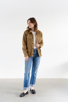 "Vintage Tan Jacket with flap pocket, raglan sleeves, five button closure, covered placket, two side tabs. Buttons at cuff. Good for transitional weather. Lightweight. Reminds me of Lemaire. Material: 100% Cotton Canvas ~6oz | Made in Italy Condition: Good with a small pin hole on left side. SMALL: Shoulders: 17\" | Chest: 20\" | Length: 26\" | Sleeve: 23\" Cassie is 5'6\" and wears a modern small. SHOP http://www.rawsonstudio.etsy.com FOLLOW US + instagram | @_rawson + pinterest | rawson *No Re Small Shoulders, Tan Jacket, Work Jacket, Small Pin, Pin Hole, Work Jackets, Basic Tee, Pair Of Pants, Small Shop