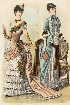 size: 18x12in Giclee Print: Godey's Ladies' Fashions, 1880S. :