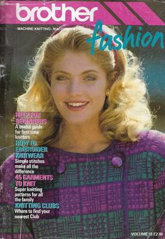 the front cover of a magazine with a woman smiling and wearing a purple sweater on it