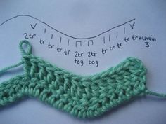 the crochet stitch is being used to make an ornament for knitting