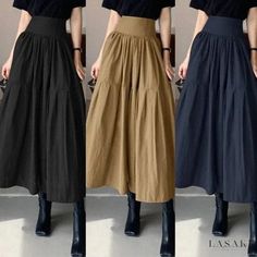 Lasaky - Stylish Pleated Long Skirt with Elastic Waistband and Thousands of Umbrellas Pattern Skirt With Elastic Waistband, Pleated Long Skirt, Types Of Skirts, A Line Skirt, Long Skirt, A Line Skirts, Umbrella, A Line, Elastic