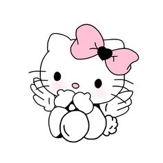 an image of a hello kitty with wings and a bow on it's head