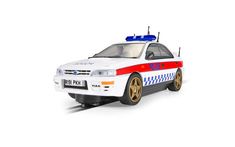 a toy police car on a white background