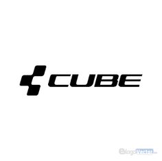 the logo for cube is shown in black and white