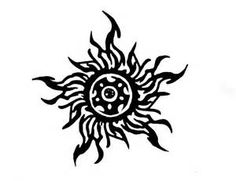 a black and white drawing of a sun