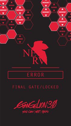 an advertisement for the n r v error campaign, with red and black hexagons