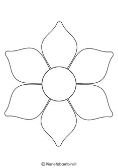 a flower that is drawn in the shape of a circle with leaves on top and bottom