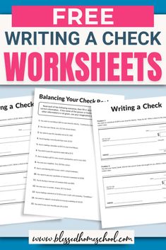 How to Write a Check + FREE Writing a Check Worksheet Teaching Money, Writing Checks, Homeschool Lesson Plans, Homeschool Routine, Activities For Girls, Activities For Boys, Free Writing, Money Moves, Record Keeping