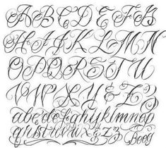 the upper and lowercase letters are handwritten in cursive writing, with black ink