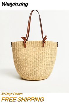 Shipping: Worldwide Express Shipping AvailableDelivery time: 🚚7-15Days Fast ShippingReturns: Fast refund,💯100% Money Back Guarantee. Minimalist Wardrobe Capsule, Raffia Basket, How To Look Expensive, Brown Leather Tote Bag, Handbags Luxury, Effortless Outfit, Woven Handbags, Women Shoulder Bag, Brown Tote