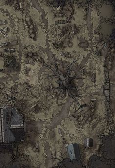 The Haunted Graveyard Battle Map Haunted Cemetery, Abandoned Ruins, Spooky Graveyard, Haunted Graveyard, Village Map