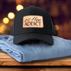 Who can survive without coffee? Not us! Patches are made of genuine veg-tan leather that has been laser engraved and cut. Looking for a custom patch? Order here https://beamyourbrand.com/products/custom-leather-patch-hats After placing the patch into your cart you will need to choose your hat. Meshback Trucker CapStructured Ponytail Cap This patch works best on a structured hat. Patches are made to order. Please allow 5-7 business days for production. Hat price will automatically adjust when pla Ponytail Cap, Patch Hats, Custom Patch, Photo Album Design, Hat Patches, Dad Cap, Order Here, Custom Patches, Veg Tan Leather