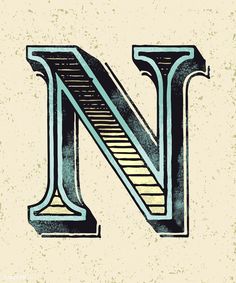 the letter n in an old fashion font