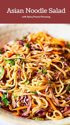 Spicy Peanut Dressing, Asian Salad Recipe, Asian Noodle Recipes, Asian Noodle, Peanut Dressing, Asian Salad, Asian Noodles