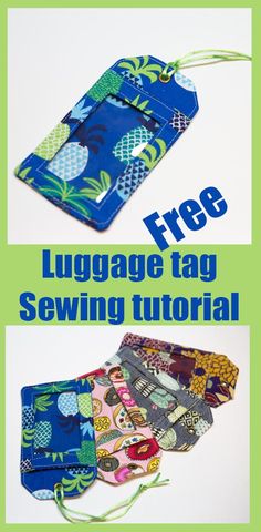 the free luggage tag sewing pattern is easy to sew and can be used as a gift