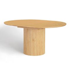 a round wooden table on a white background with no one around it or someone else