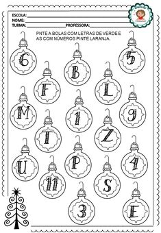 a christmas ornament with the letter s in spanish and numbers to be written on it