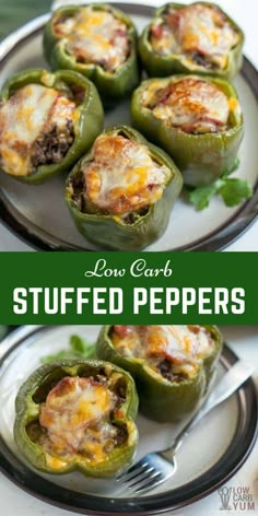 low carb stuffed peppers on a plate